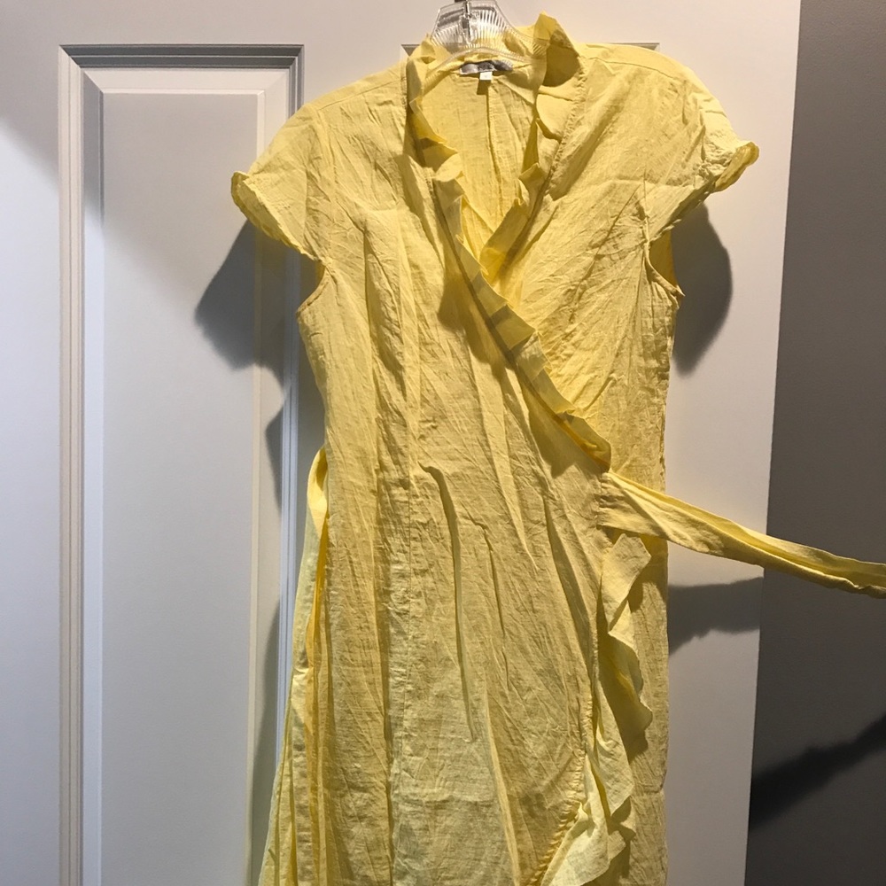 Lucy Paris yellow midi wrap dress
